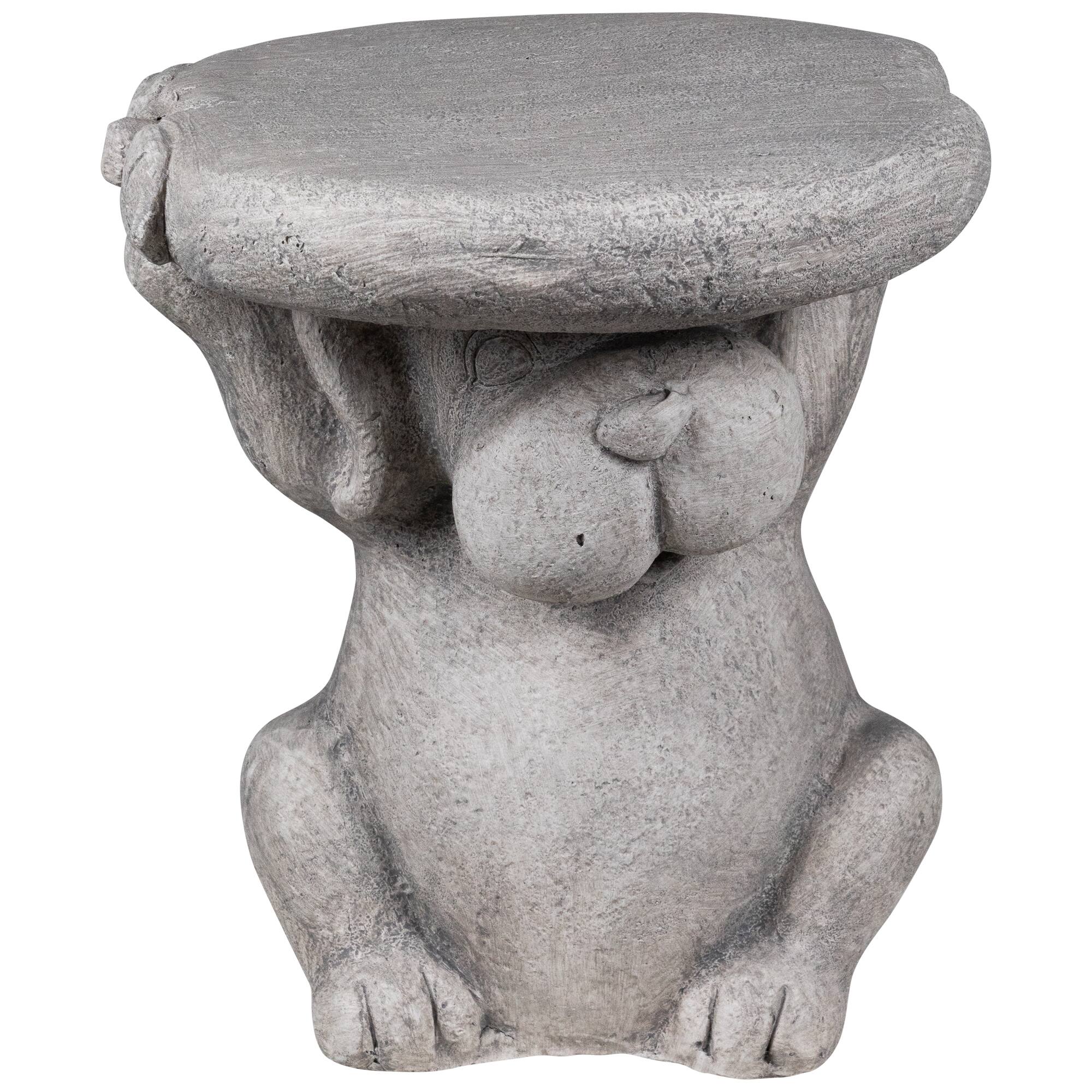 Dog Outdoor Garden Plant Stand - 12.25" - Gray